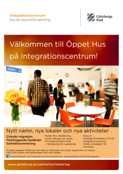 Inbjudan till öppet hus på Integrationscentrum Göteborg 28 oktober