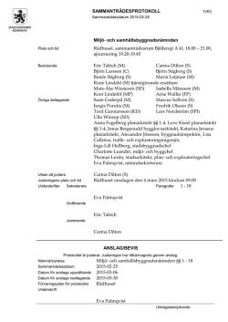 SAMMANTRÄDESPROTOKOLL Miljö