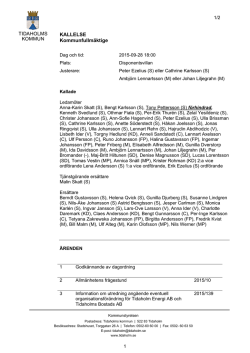 Kommunfullmäktige 2015-09-28