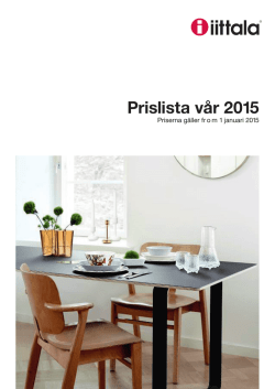 Prislista vår 2015 - Glas Porslin & Rostfritt