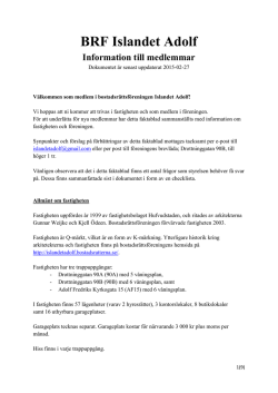 Information till nya medlemmar (2015-02-27)