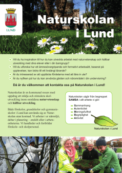 Broschyr om Naturskolan i Lund (svenska)
