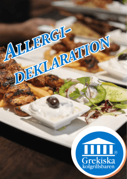 Allergideklaration - Grekiska Kolgrillsbaren