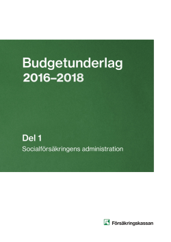 Budgetunderlag 2016-2018, del 1