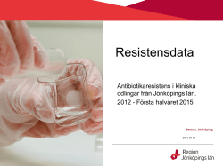 Antibiotikaresistens i Jönköpings län, t.o.m. juni 2015