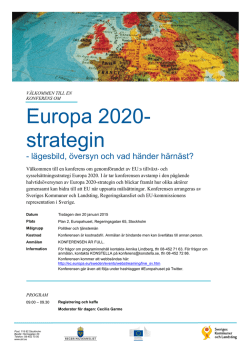 Europa 2020- strategin - Sveriges Kommuner och Landsting