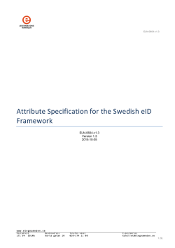 Attribute Specification for the Swedish eID Framework