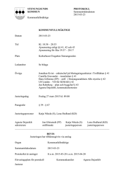 Kommunfullmäktige 2015-03-23