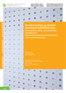 Kuntien terveys- ja sosiaalipalvelujen henkilöstö 2014