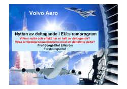 Bengt-Olof Elfström, Volvo Aero - EU och internationell samverkan
