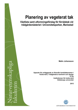 Planering av vegeterat tak - GUPEA