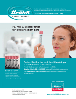 FC-Mix Glukosrör finns för leverans inom kort