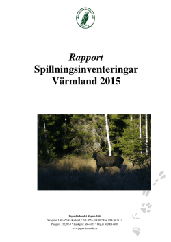 Rapport Spillningsinventeringar Värmland 2015