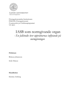 IASB som normgivande organ - Lund University Publications