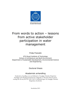 From words to action – lessons from active stakeholder participation