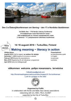 Turku/Åbo, Finland Making meaning − literacy in action
