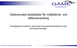 Introduktion testbäddar_Norrman - GAME – Göteborg Action for