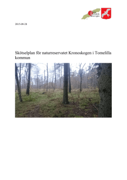 Skötselplan för naturreservatet Kronoskogen i Tomelilla kommun