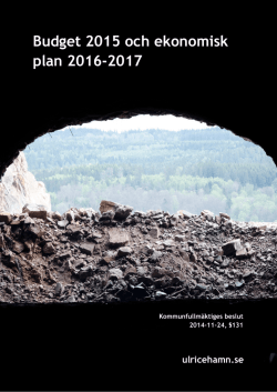 Budget 2015 och ekonomisk plan 2016-2017