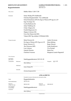 Byggnadsnämnden 2015-01-27 Rådhus Skåne 13,00
