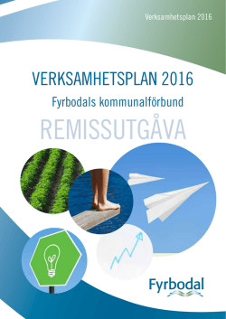 Verksamhetsplan och budget Fyrbodal 2016