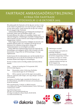Ambassadörsutbildning Kyrka för Fairtrade Stockholm 17