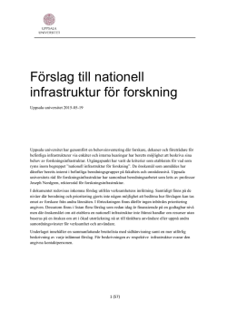 Förslag till nationell infrastruktur för forskning Uppsala universitet