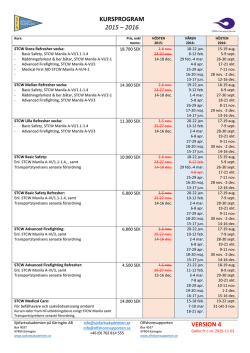 KURSPROGRAM 2015 – 2016 VERSION 4