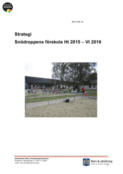 Strategi Snödroppens förskola Ht 2015 – Vt 2016