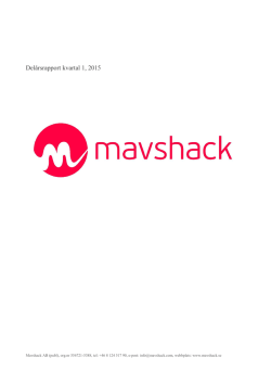 Mavshack Delarsrapport Q1 2015 Svenska