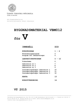 BYGGNADSMATERIAL VBM012 för V