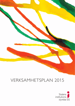 SiS verksamhetsplan 2015 - Statens institutionsstyrelse
