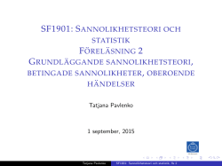 Tatjana Pavlenkos föreläsningsanteckningar