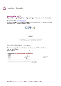 Lathund för KliPP - Landstinget i Uppsala län