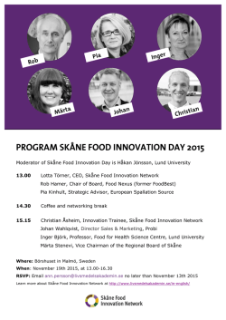 program skåne food innovation day 2015
