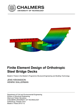 Finite Element Design of Orthotropic Steel Bridge Decks