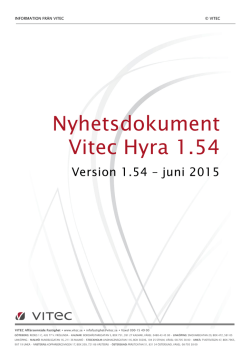 Vitec Hyra 1.54 Nyhetsdokument