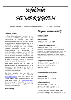 Infobladet HEMBRYGDEN 2/2015
