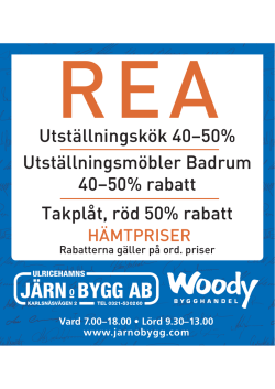 Utställningskök 40–50% Utställningsmöbler Badrum 40–50% rabatt