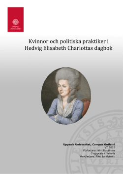 Kvinnor och politiska praktiker i Hedvig Elisabeth Charlottas dagbok