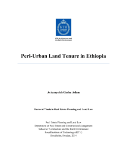 Peri-Urban Land Tenure in Ethiopia