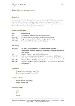 Meritförteckning Örjan Fritz 20150201