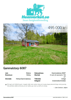 Page 1 " Gammalstorp 6087 Län Skåne Gatuadress Gammalstorp