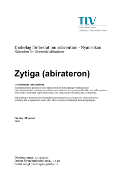 Underlag för beslut om subvention - Zytiga