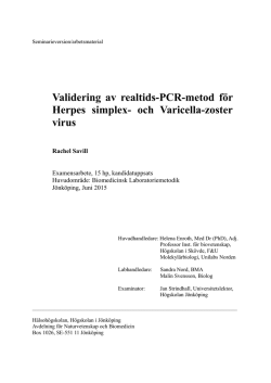 Validering av realtids-PCR-metod för Herpes simplex