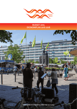 BUDGET 2015 EKONOMIPLAN 2016-2018