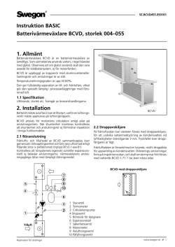 Instruktion BASIC Batterivärmeväxlare BCVD, storlek 004