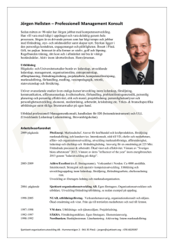 Jörgen Hellsten – Professionell Management Konsult
