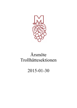 Årsmöte Trollhättesektionen 2015-01-30