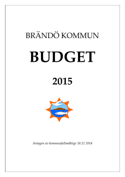 Budget 2015 - Brändö kommun